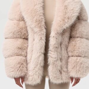 Naked Wardrobe Faux Mink Pelted Coat